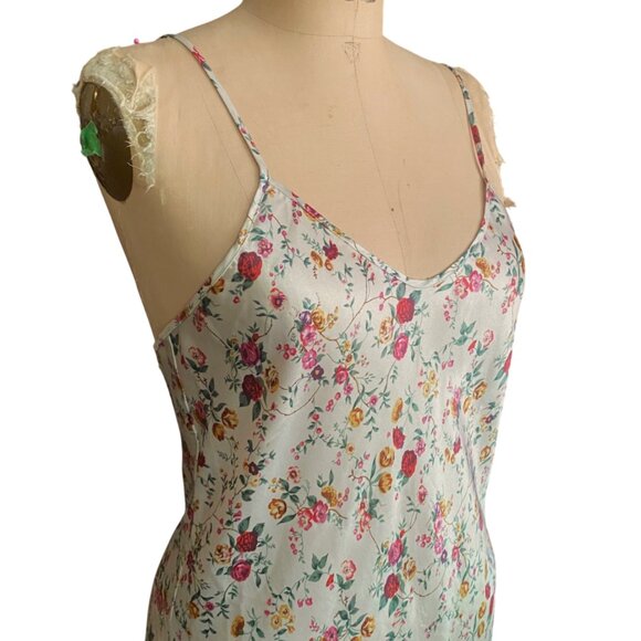 Vintage 90s Y2K satin floral slip dress nightgown lingerie - Picture 11 of 13